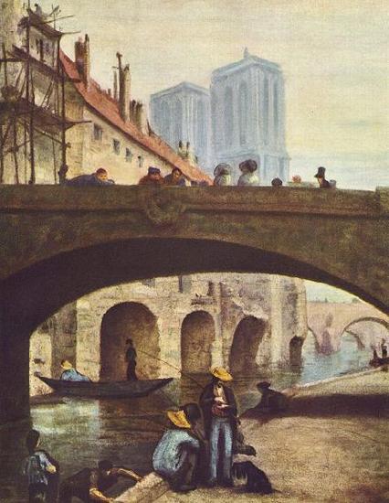 Honore Daumier Der Kunstler vor Notre-Dame oil painting image
